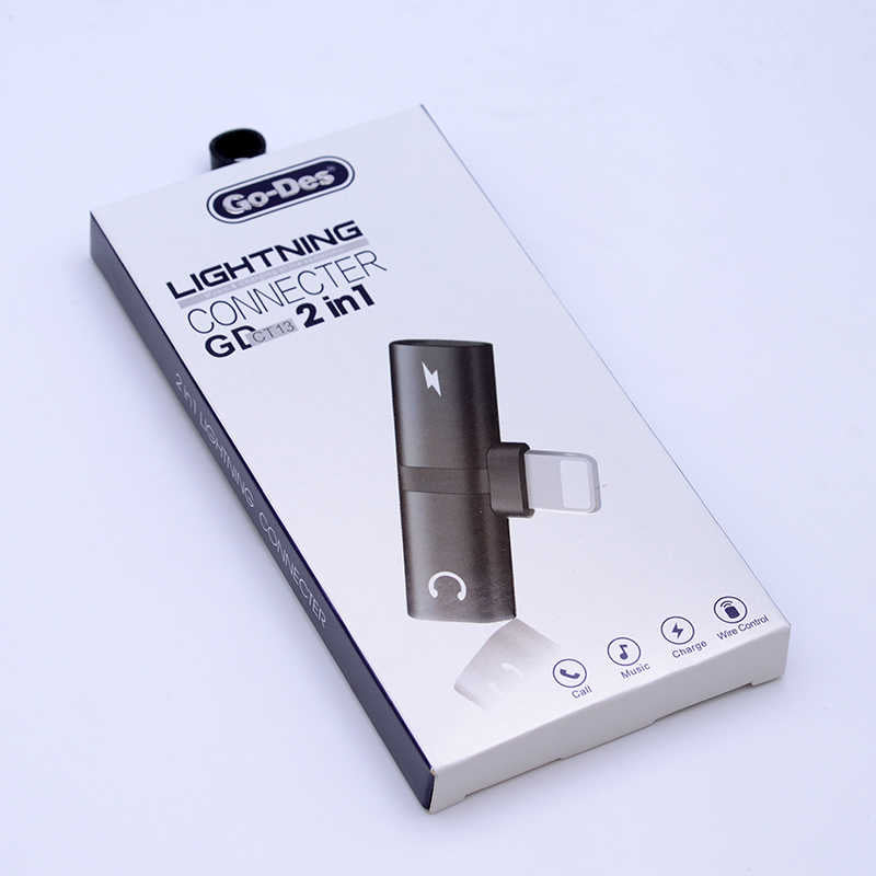 Go Des GD-CT013 2 in 1 Lightning Kulaklık ve Şarj Çevirici Connector Siyah