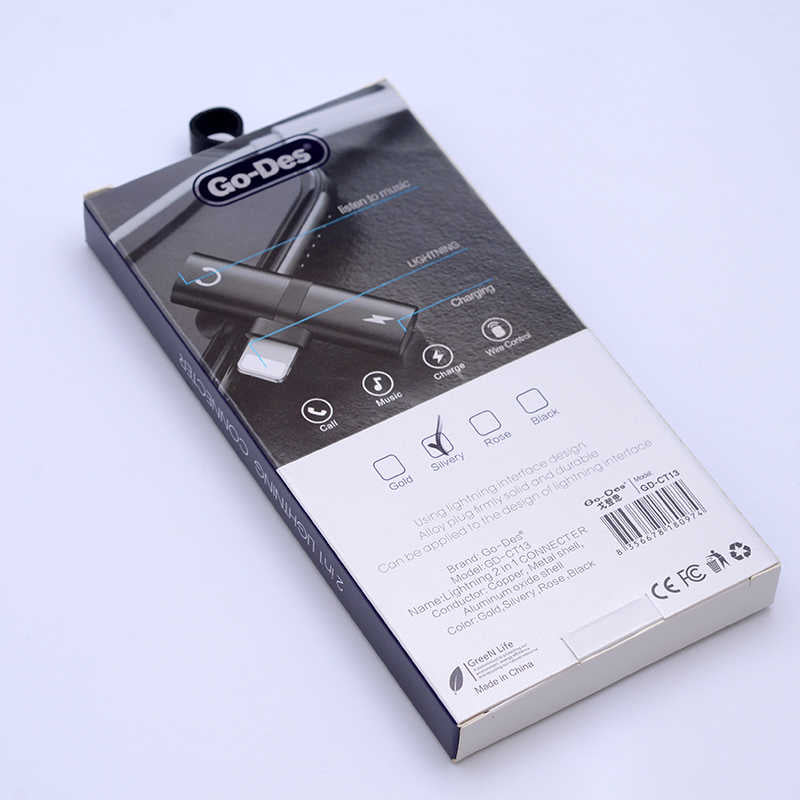 Go Des GD-CT013 2 in 1 Lightning Kulaklık ve Şarj Çevirici Connector Siyah