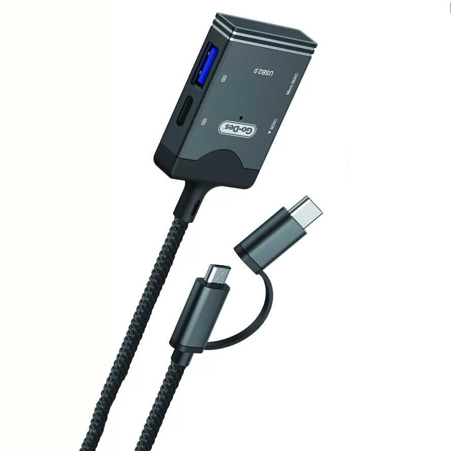 Go Des GD-DK106 5 in 1 OTG Hafıza Kart Okuyucu Siyah