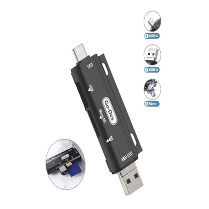 Go Des GD-DK108 3 in 1 OTG Hafıza Kart Okuyucu Siyah