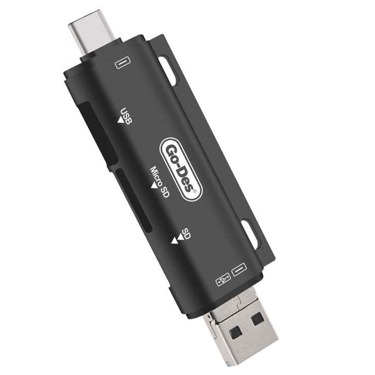 Go Des GD-DK108 3 in 1 OTG Hafıza Kart Okuyucu Siyah