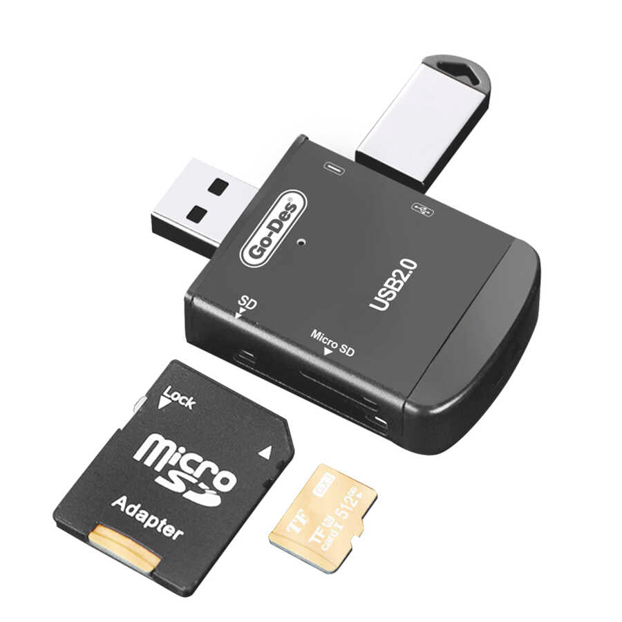 Go Des GD-DK109 4 in 1 Hafıza Kart Okuyucu Siyah
