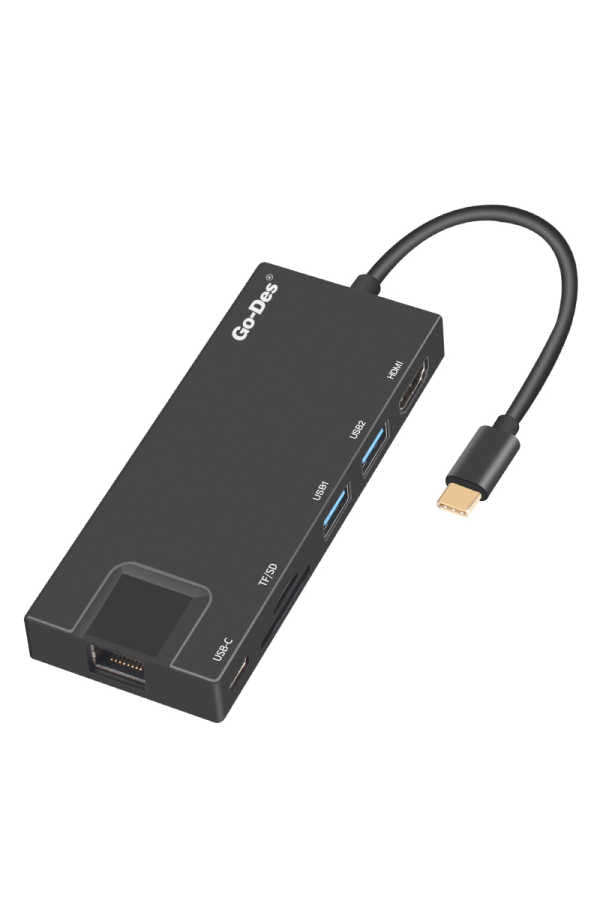 Go Des GD-DK828 7 in 1 Usb-C Kablo Siyah