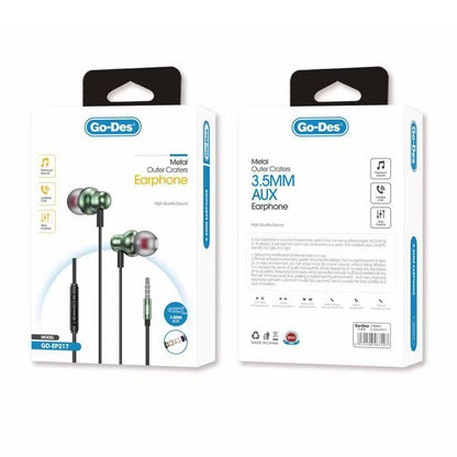 Go Des GD-EP217 3.5mm Metal Kulaklık Yeşil