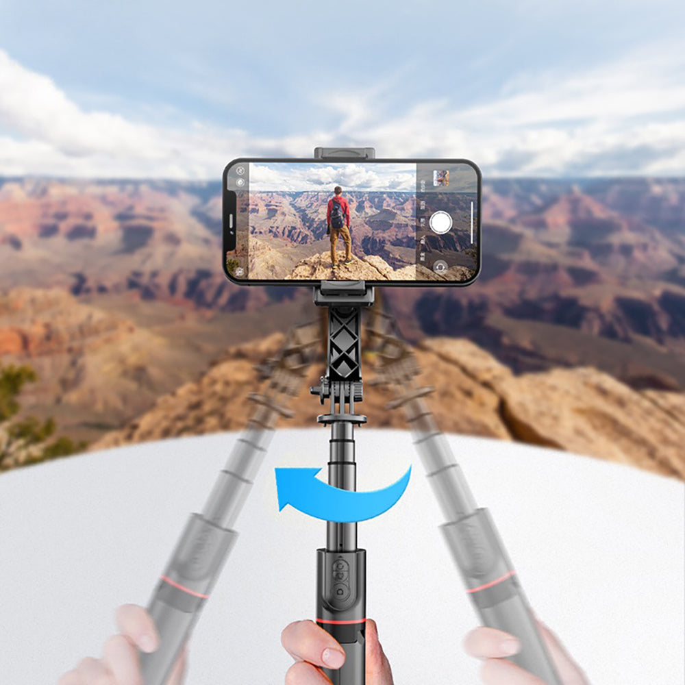 Go-Des GD-F06 Bluetooth Kumandalı Teleskopik Tripodlu Sarsılma Engelleyicili Selfie Çubuğu Siyah