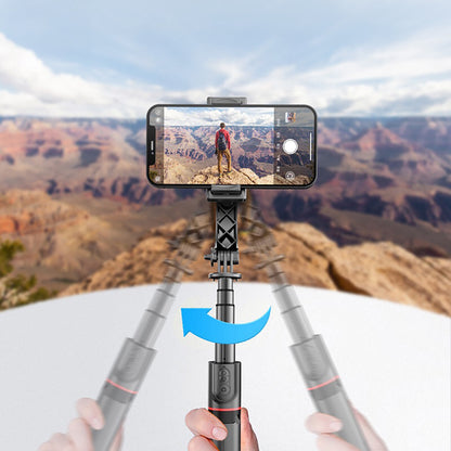 Go-Des GD-F06 Bluetooth Kumandalı Teleskopik Tripodlu Sarsılma Engelleyicili Selfie Çubuğu Siyah