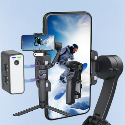 Go Des GD-F11 3 Eksenli El Tipi Yüz Tanıma Takip Özellikli Led Işıklandırma Aparatlı Gimbal Stabilizatör Siyah