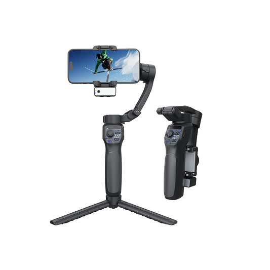 Go Des GD-F11 3 Eksenli El Tipi Yüz Tanıma Takip Özellikli Led Işıklandırma Aparatlı Gimbal Stabilizatör Siyah