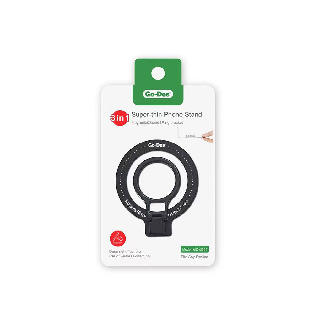 Go Des GD-G085 3in1 Standlı Magnetik Yüzük Tutucu Aparat Siyah