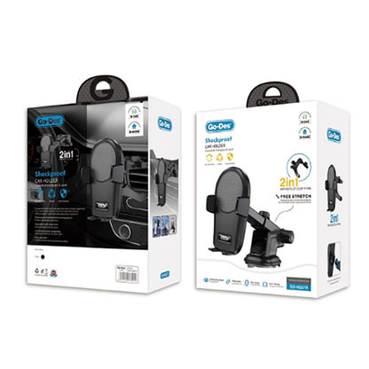 Go Des GD-HD211 2 in 1 Araç Telefon Tutucu Siyah