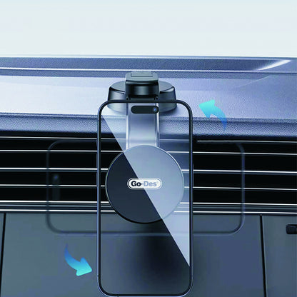 Go Des GD-HD219 M-safe Magnetik Bükülebilen Vantuzlu Araç Telefon Tutucu Siyah