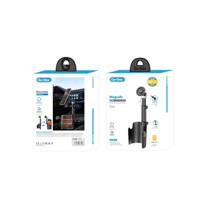 Go Des GD-HD253 M-safe Magnetik 360 Derece Dönebilen Bardaklık Tasarım Telefon Tutucu Siyah