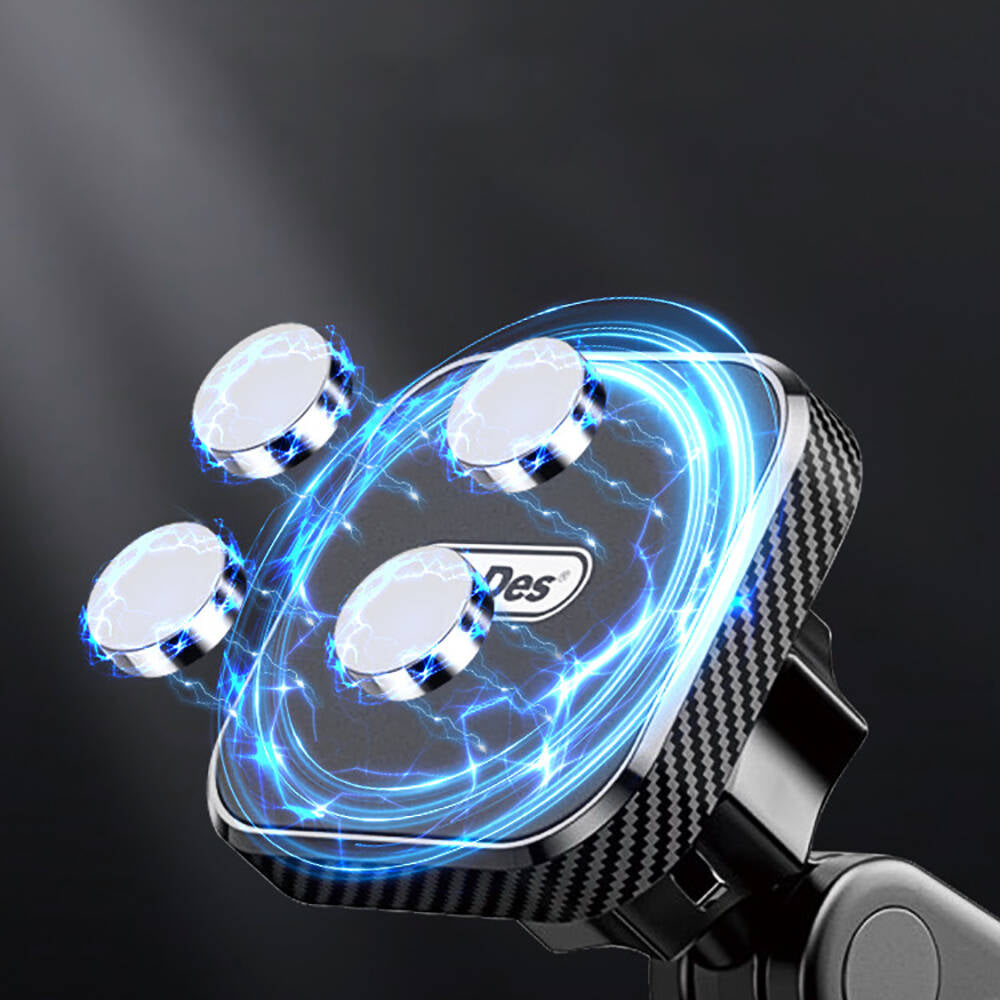 Go Des GD-HD303 Jiroskobik Sabitleme Özellikli Magnetik Direksiyon Tasarım Araç Telefon Tutucu Siyah