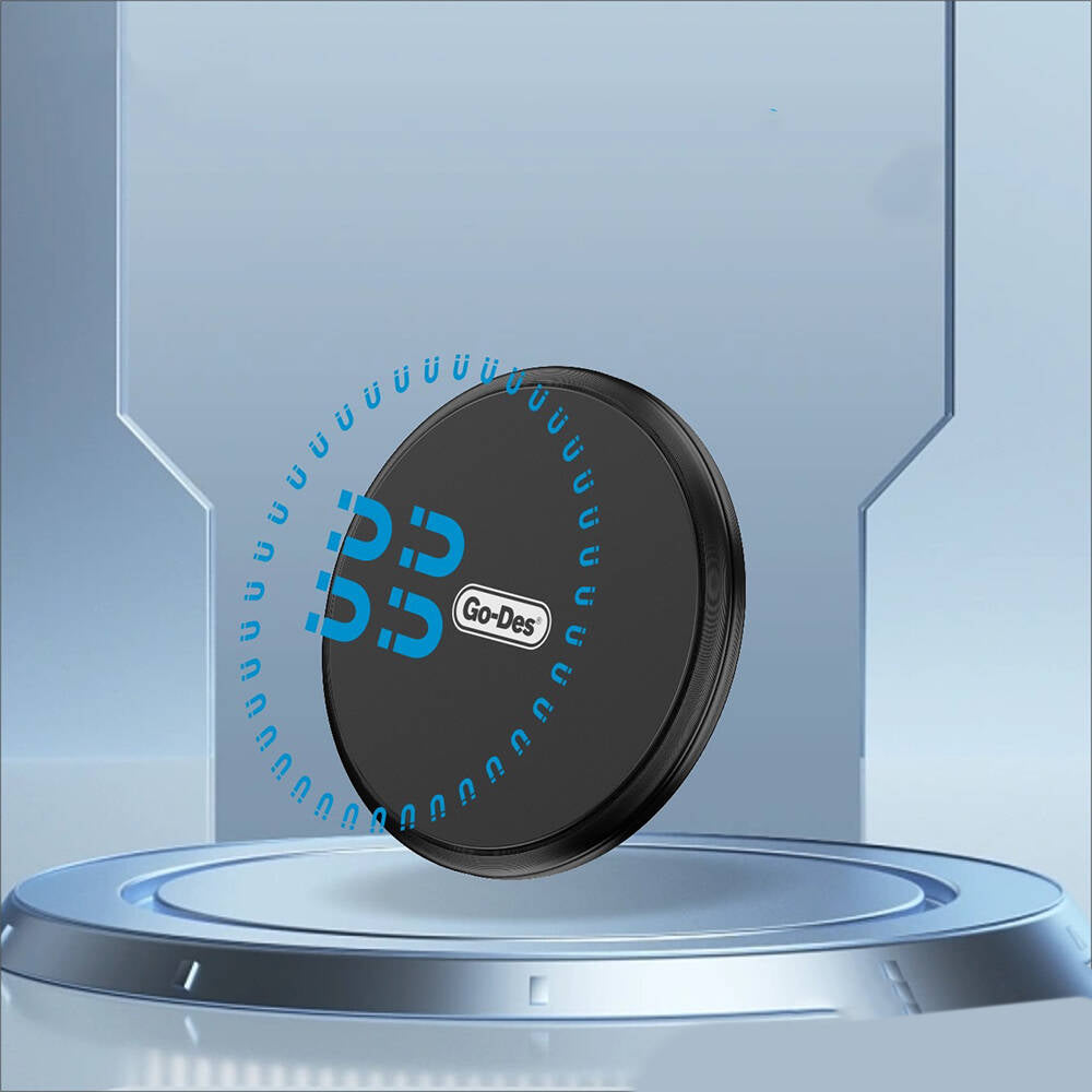 Go Des GD-HD303 Jiroskobik Sabitleme Özellikli Magnetik Direksiyon Tasarım Araç Telefon Tutucu Siyah