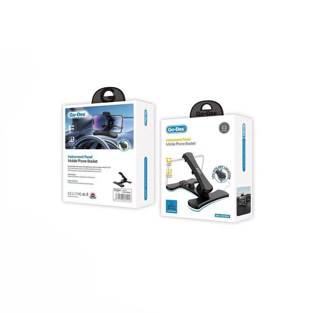 Go Des GD-HD306 Ayarlanabilir Düz Zemin Araç Telefon Tutucu Siyah