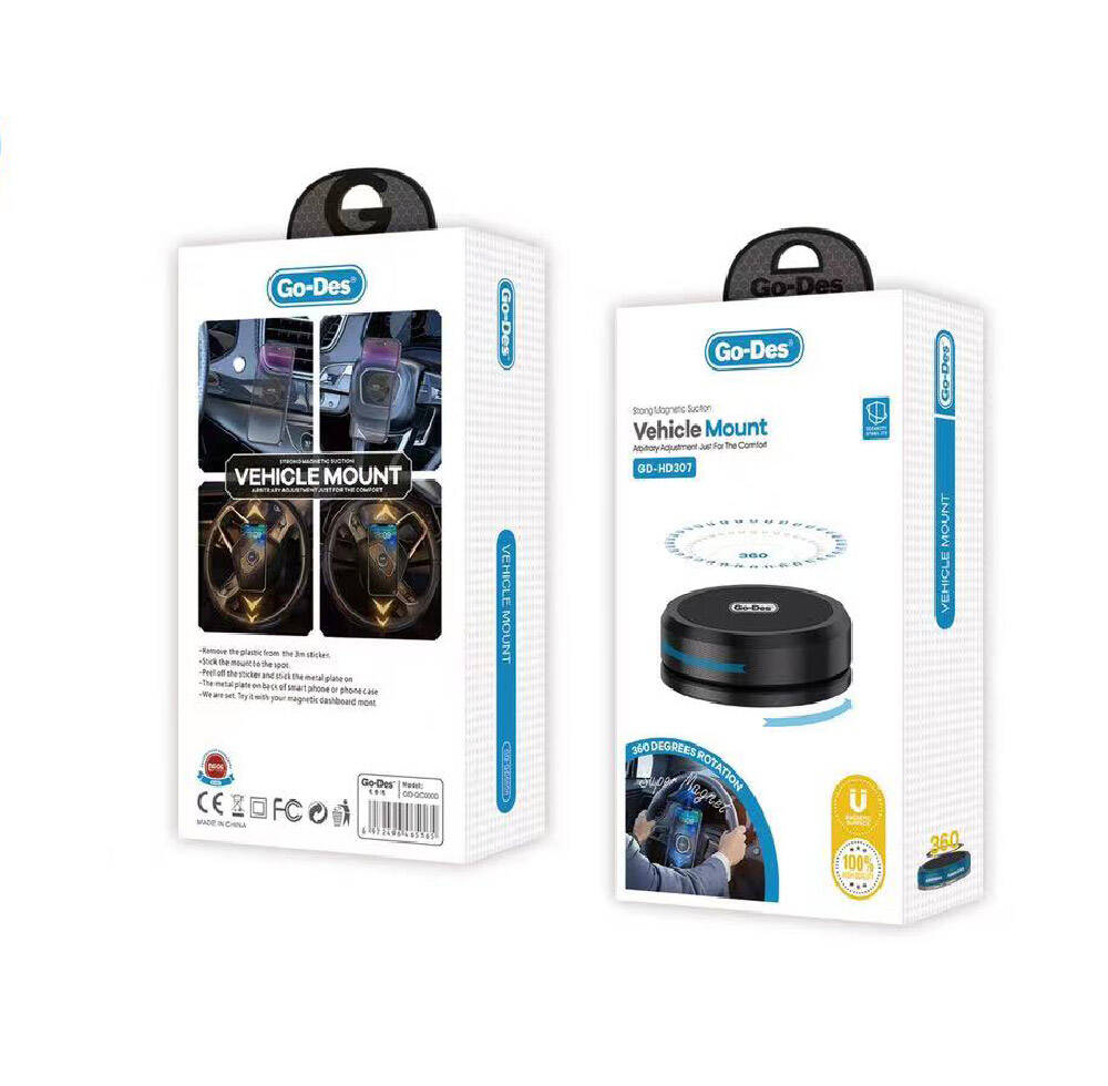 Go Des GD-HD307 Jiroskobik Sabitleme Özellikli Magnetik Direksiyon Tasarım Araç Telefon Tutucu Siyah