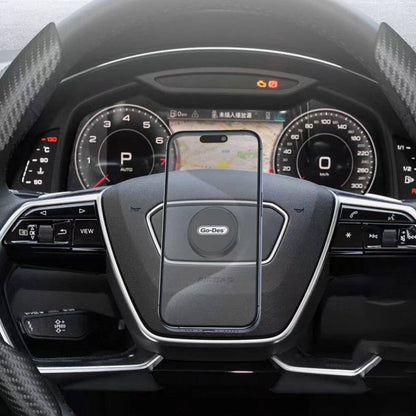 Go Des GD-HD307 Jiroskobik Sabitleme Özellikli Magnetik Direksiyon Tasarım Araç Telefon Tutucu Siyah