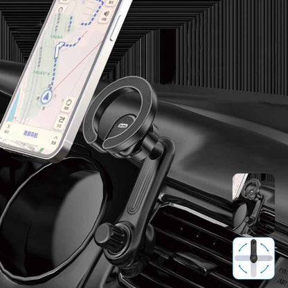 Go Des GD-HD311 M-safe Magnetik 360 Derece Dönebilen Dirsek Ve Başlıklı Telefon Tutucu Havalandırma Tasarım Siyah