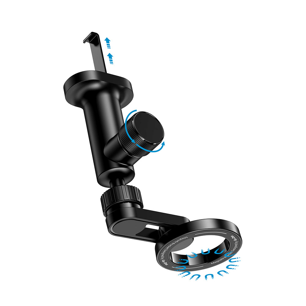 Go Des GD-HD327 Magnetik M-safe Uyumlu 360 Derece Dönebilen Düz Zemin ve Havalandırma Tasarımlı Araç Telefon Tutucu Siyah