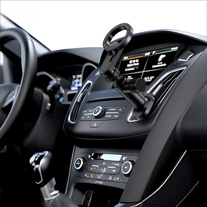 Go Des GD-HD327 Magnetik M-safe Uyumlu 360 Derece Dönebilen Düz Zemin ve Havalandırma Tasarımlı Araç Telefon Tutucu Siyah