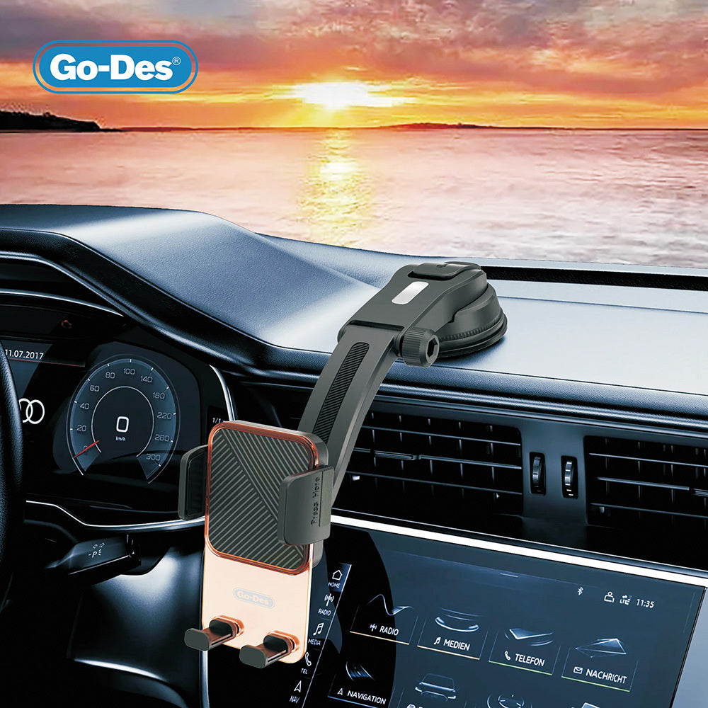 Go Des GD-HD328 360 Derece Dönebilen Vakumlu Tasarım Araç İçi Telefon Tutucu Siyah