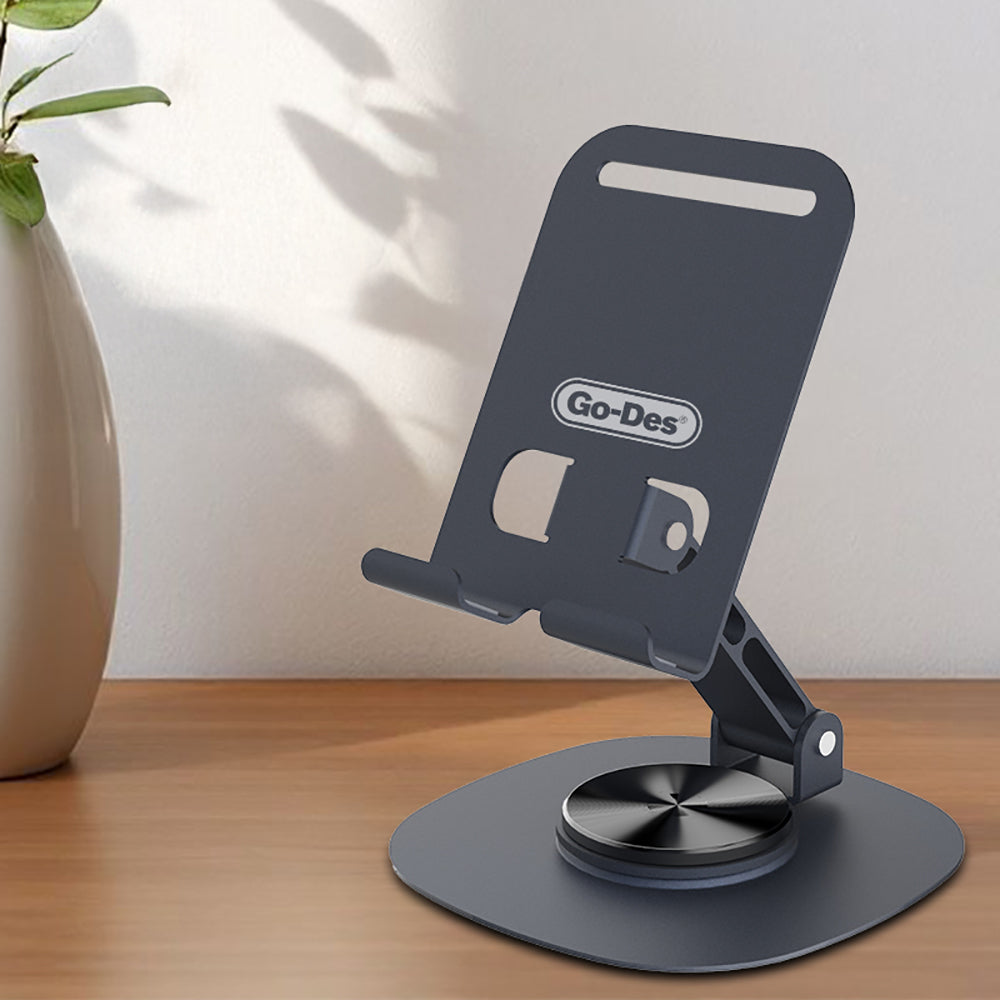 Go Des GD-HD373 Ayarlanabilir Katlanabilir 360 Derece Dönebilen Telefon ve Tablet Standı Siyah
