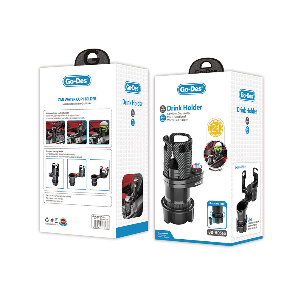 Go Des GD-HD565 2 in 1 Araç Bardak Tutucu Siyah