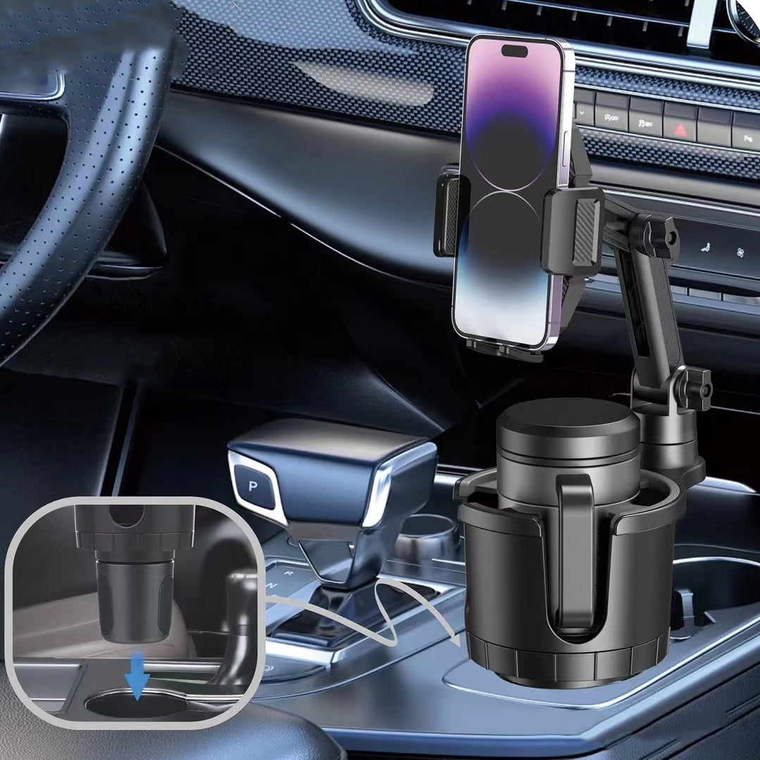 Go Des GD-HD566 360 Derece Dönebilen 2 in 1 Araç Telefon Tutucu Ve Bardak Tutucu Siyah