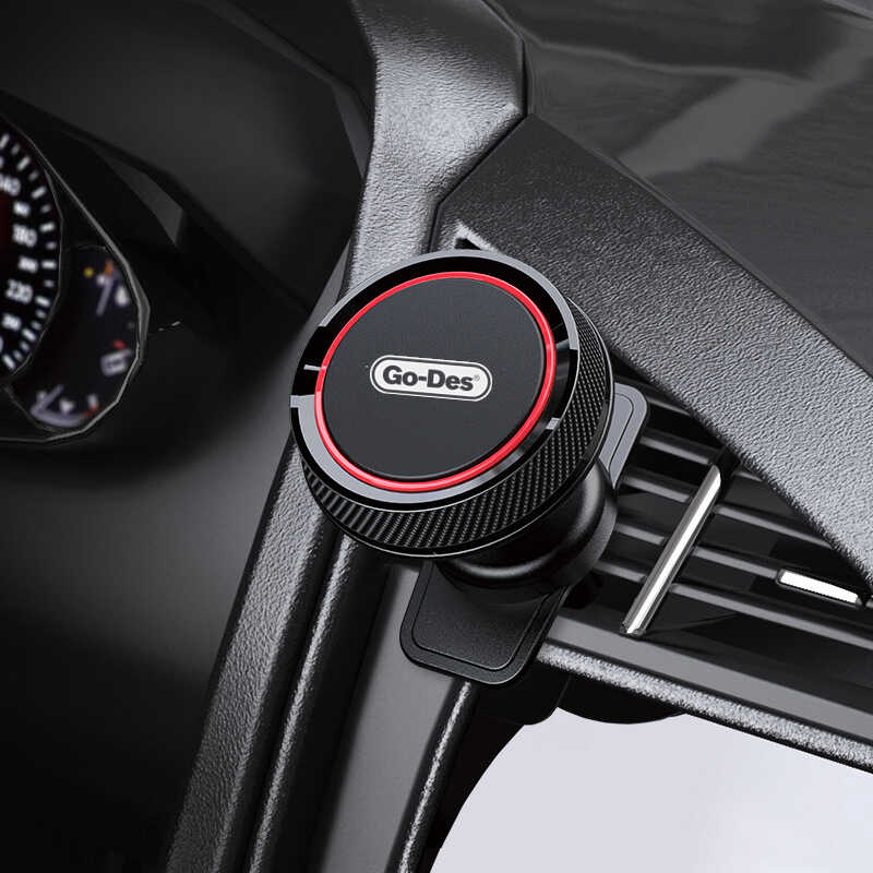Go Des GD-HD621 Araç İçi Magnetik Telefon Tutucu Havalandırma Tasarım Siyah