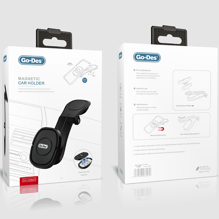 Go Des GD-HD657 Magnetik Araç Telefon Tutucu Siyah