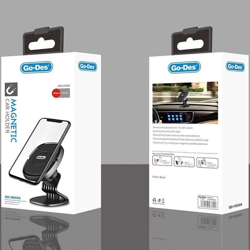 Go Des GD-HD666 Magnetik Araç Telefon Tutucu Siyah