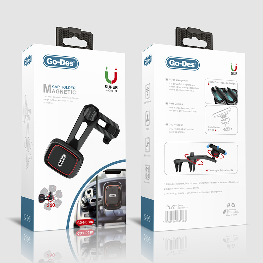 Go Des GD-HD688 Magnetik Araç Telefon Tutucu Siyah
