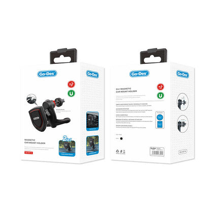 Go Des GD-HD716 2 in 1 Magnetik Araç Telefon Tutucu Siyah