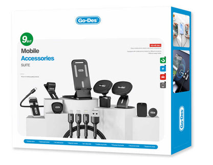 Go Des GD-HD780 9 in 1 Araç Tutucu Seti Siyah