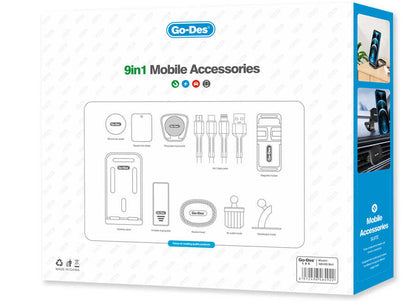 Go Des GD-HD780 9 in 1 Araç Tutucu Seti Siyah