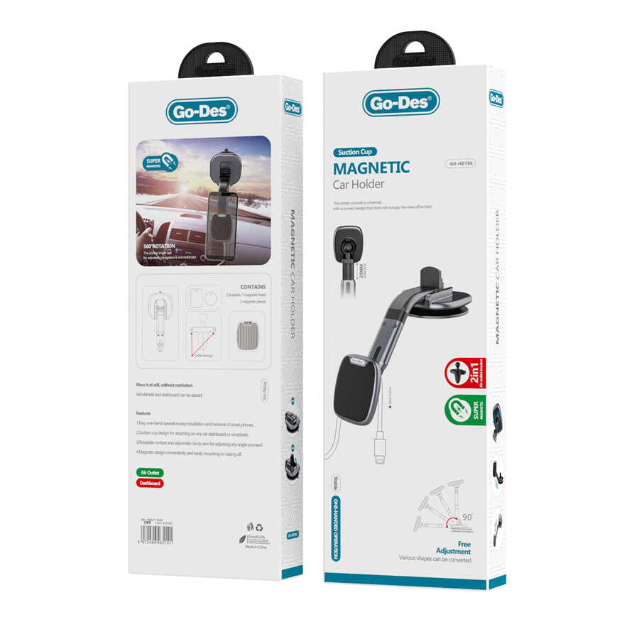 Go Des GD-HD786 Magnetic Araç Telefon Tutucu Siyah