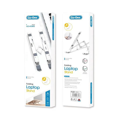 Go Des GD-HD883 Çok Fonksiyonlu 7 Kademeli Ayarlanabilir Dizüstü Laptop Standı Gümüş