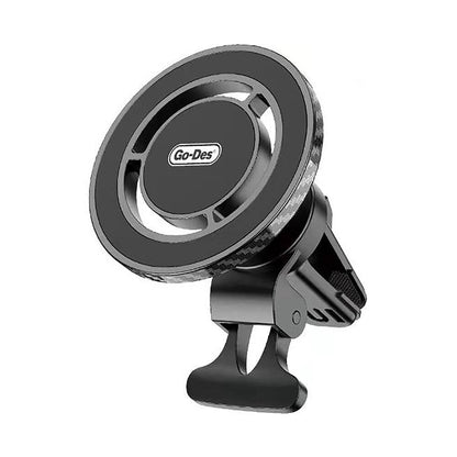 Go Des GD-HD911 M-safe Magnetik Özellikli 360° Dönebilen Havalandırma ve Düz Zemin Telefon Tutucu Siyah