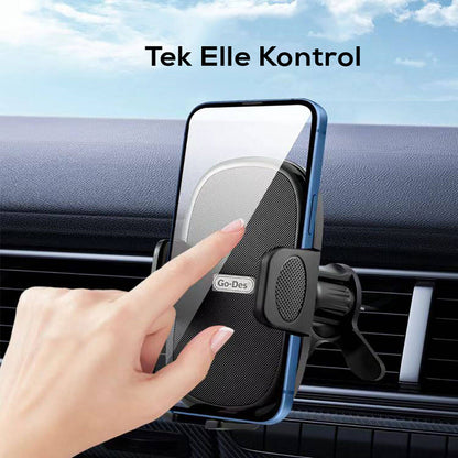 Go Des GD-HD936 360° Dönebilen ve Uzayan Başlıklı Araç Telefon Tutucu Siyah