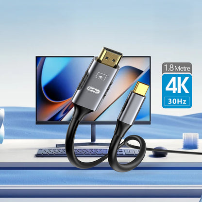 Go Des GD-HM813 Type-C to HDTV Kablo 1.8M Gri
