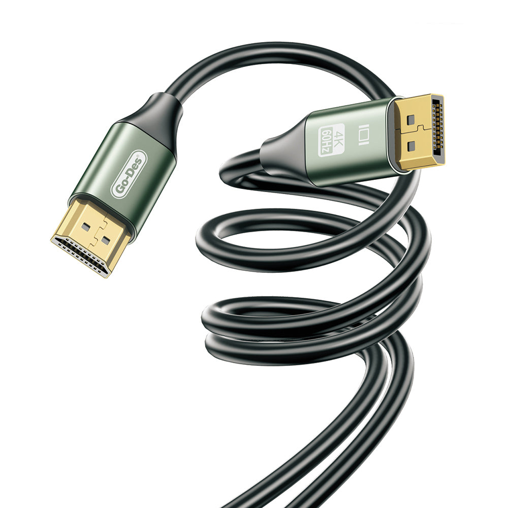 Go Des GD-HM831 4K@60Hz HDMI to Display Port Kablo 2 Metre Yeşil