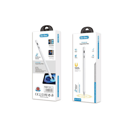 Go Des GD-P1206 Palm-Rejection Avuç İçi Reddi Özelliği Magnetik Universal Stylus Çizim Kalemi Beyaz