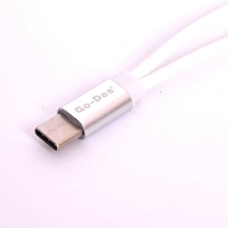 Go Des GD-UC010 2 in 1 Usb-C To 3.5mm Audio Adaptör Gri
