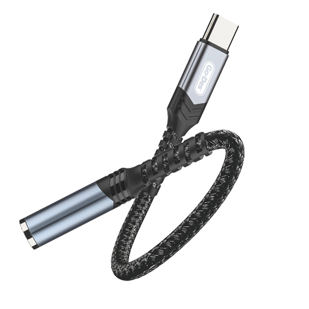 Go Des GD-UC068 Type-C to 3.5mm Aux Çevirici Ses Adaptörü Siyah