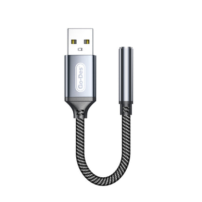Go Des GD-UC332 USB-A to 3.5mm Aux Çevirici Ses Adaptörü Gri