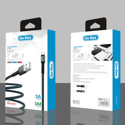 Go Des GD-UC509 Type-C Usb Kablo Siyah