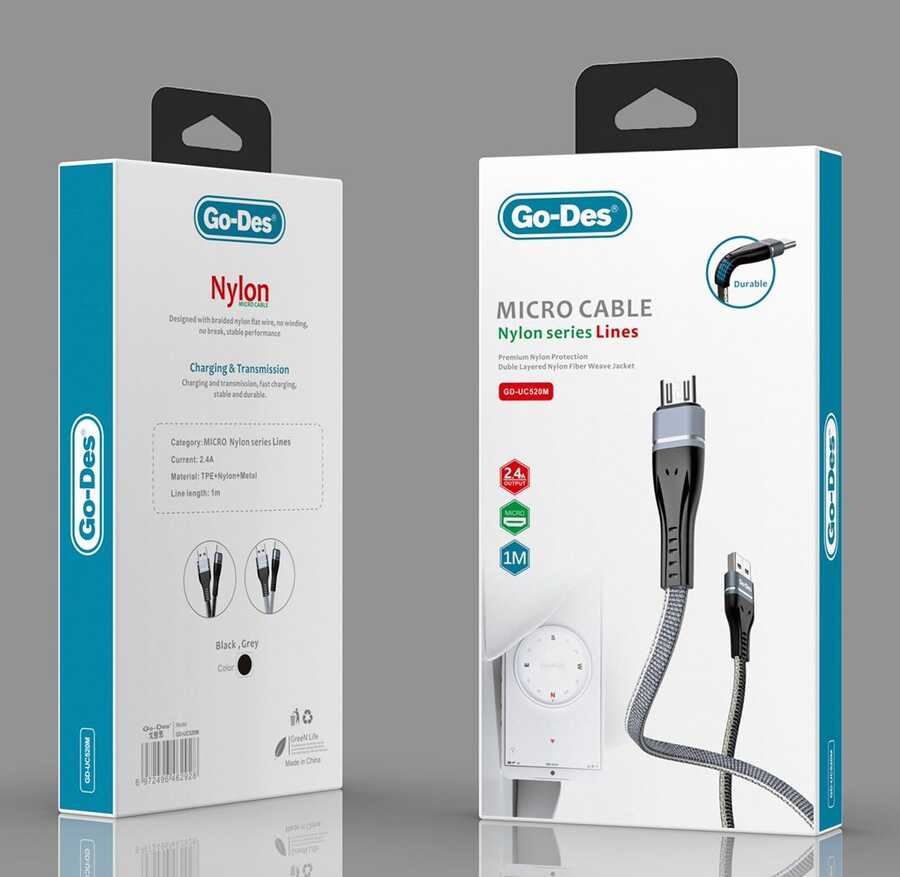 Go Des GD-UC520 Micro Usb Kablo Gri