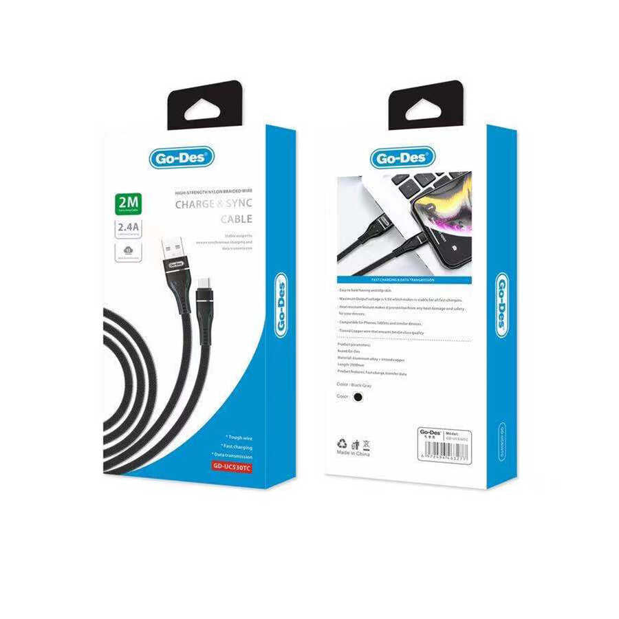 Go Des GD-UC530 Type-C Usb Kablo Siyah