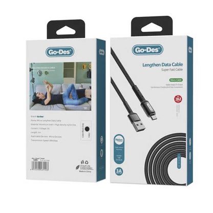 Go Des GD-UC559 Micro Usb Kablo Siyah