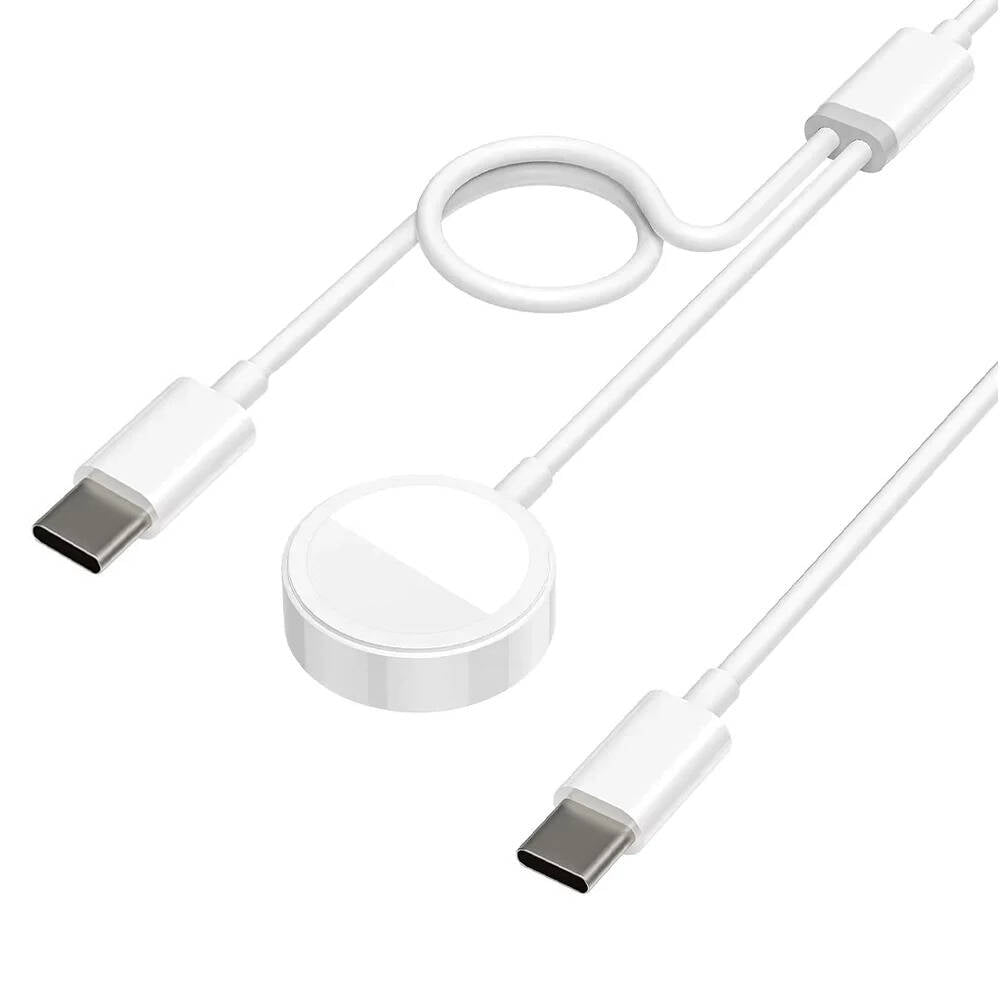 Go Des GD-UC603 2in1 Magnetik Wireless Type-C PD Hızlı Şarj Kablosu 65W 1.2M Beyaz